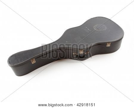 Gamle og brugte akustisk guitar case, i virkelige liv betingelse isoleret på hvid.