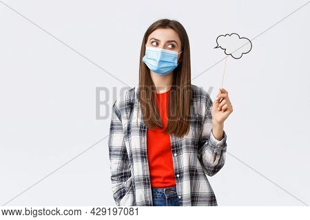 Coronavirus Outbreak, Leisure On Quarantine, Social Distancing And Emotions Concept. Thoughtful Smar