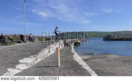 Tour Boat With Passengers On The Irish Sea Carnlough Village Northern Ireland On 5th July 2021