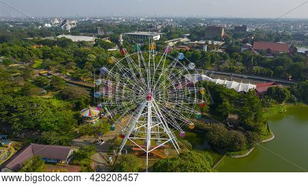 Aerial View Of Ferris Wheel Which Is Located On The Taman Legenda At A Taman Mini Indonesia Indah Wi