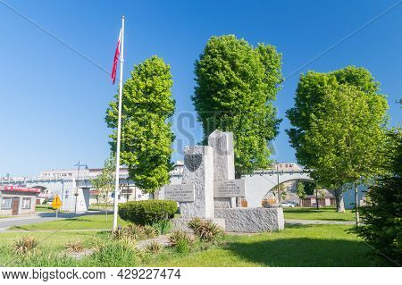 Strzegom, Poland - June 3, 2021: Monument To The 1000th Anniversary Of The Polish State And The 1050