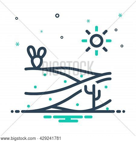 Mix Icon For Sand Beach Silt Sandy Desert Thirst Scour Scratch Scrape Abrade Summer Island Enviromen