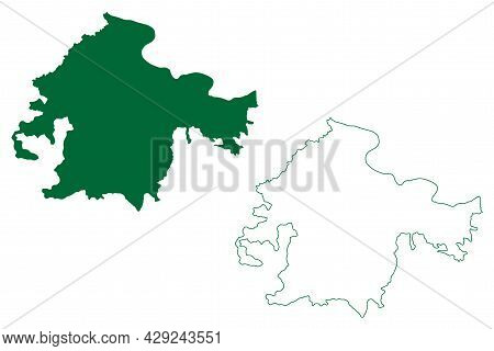 Chitrakoot District (uttar Pradesh State, Republic Of India) Map Vector Illustration, Scribble Sketc