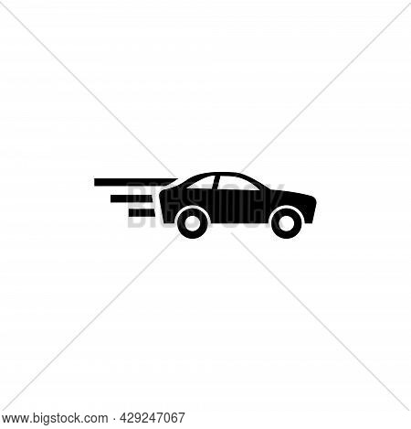Fast Sport Car, Faster Vehicle, Auto. Flat Vector Icon Illustration. Simple Black Symbol On White Ba