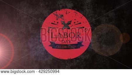 Image of labor day text on black background. patriotism and celebration concept digitally generated image.