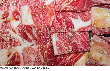 Honetsuki Karubi, Rib-on-bone. It Is The Least Fat Red Meat. Food Background