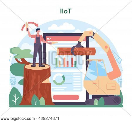 Timber Industry And Wood Production Online Service Or Platform