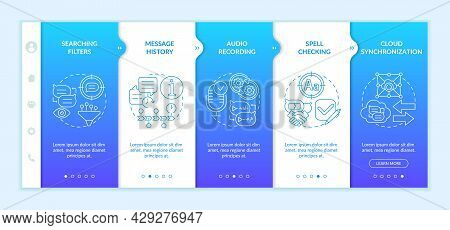 Best Messaging Feature Onboarding Vector Template. Chat Software. Responsive Mobile Website With Ico