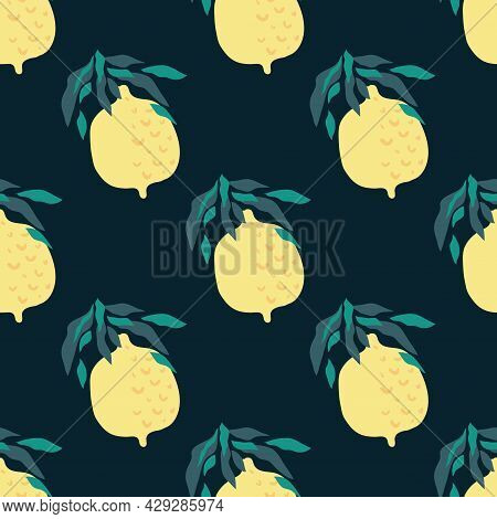 Beautiful  Seamless Pattern  With Lemon  Fruit For Modern Trendy Summer Design. Summer Vibes. Creati