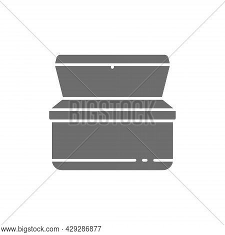 Vector Ice Cream Chest Freezer Grey Icon.