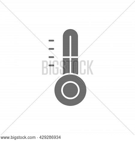 Fridge Thermometer Grey Icon. Isolated On White Background