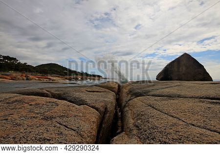 Blow Hole At Bicheno In Tasmania In Australia