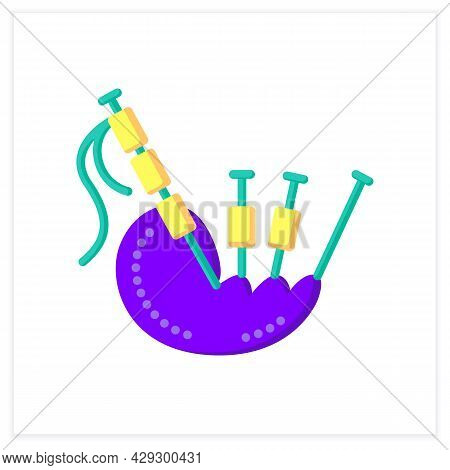 Bagpipes Flat Icon. Traditional Scottish Woodwind Musical Instrument.classical, Ethnic And Modern Mu