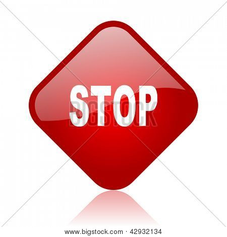 Stop red square blank web ikon