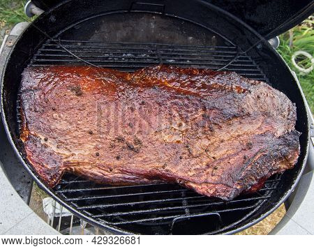 Packer Brisket Smoked On The Charcoal Grill