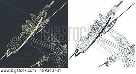 High Voltage Line Close Up