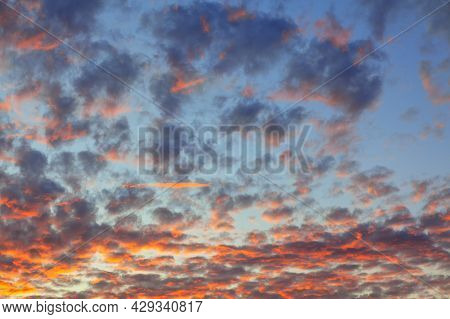 Altocumulus Groups Of Colorful Clouds . Clouds That Not Produce Precipitation