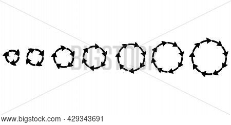 Circular Arrows. Chart Icon Vector Set. Cursor Sign. Recycle Icon. Forward Icon. Vector Illustration