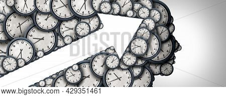 Managing Time Strategy Arrow Concept And Schedule Thinking As A Group Of Clock Objects Shaped As A H