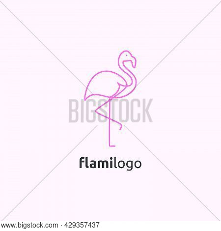 Flamingo Line Vector Icon For Logo Inspirations