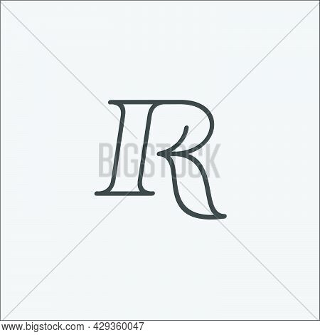 Illustration Letter R Logo Monogram Out Line