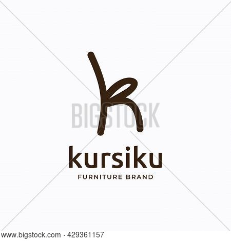 Illustration Initial K Chair Shape Logo Design Inspiration