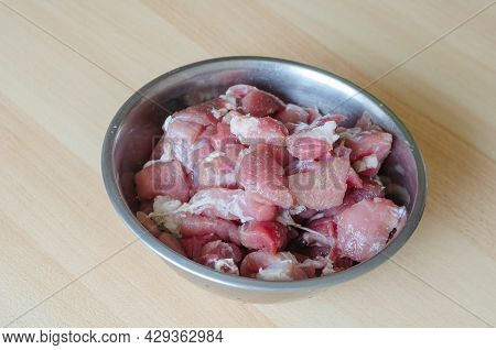 Step By Step Preparation Of Homemade Chopped Ham. Step 1: Salting The Meat For The Ham. A Bowl Of Ch