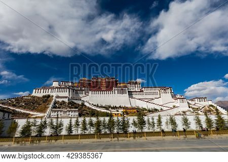 Lhasa, China - October 25, 2020: Capitol City Of Tibet. The Potala Palace In Lhasa, Tibet, China. A 