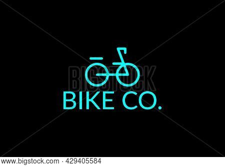 Abstract Bicycle Minimalist Emblem Logo Design Template