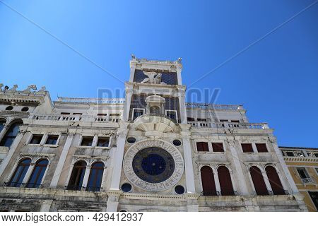 The Clock Tower In San Marco Square, Venice. High Quality Photo