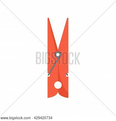 Stick Clothes Pin Icon. Flat Illustration Of Stick Clothes Pin Vector Icon Isolated On White Backgro