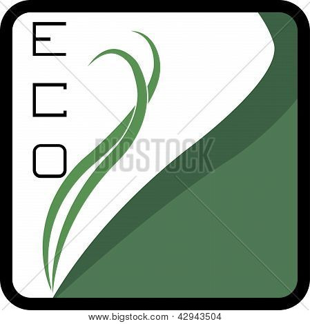 Eco Logo neliö - vihreät lehdet