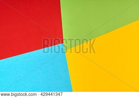Papers In Colors Of Famous Computer Corporation, Software Manufacturer Logo. Red, Green, Blue, Yello