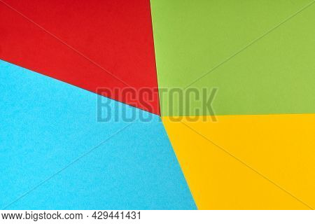 Papers In Colors Of Famous Computer Corporation, Software Manufacturer Logo. Red, Green, Blue, Yello