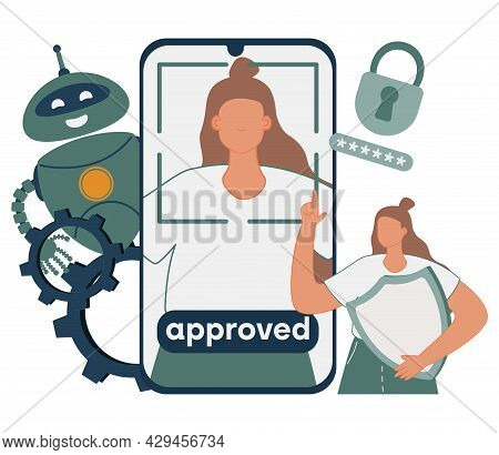 Data Access And User Experience Abstract Concept Vector Illustration. Personification, Verification 