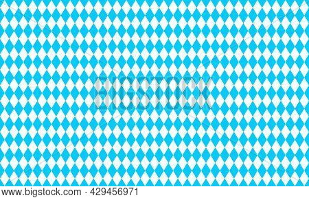Traditional Oktoberfest Pattern With Blue And White Rhombus. Bavarian Lozenge Seamless Background. B