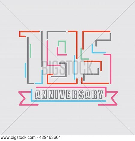 195th Years Anniversary Logo Birthday Celebration Abstract Design Vector Illustration. Eps 10