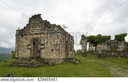 An Ancient Bedian Temple In The Mountains Of The Republic Of Abkhazia. Cloudy Day May 19, 2021
