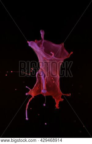 Pink Purple And Red Splash On Black Background To Layer, Composite And Blend With Your Own Product I