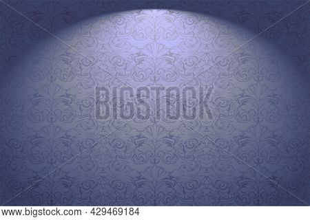 Vintage, Gothic Horizontal Background In The Baroque, Rococo Style. Luxurious, Royal Wallpaper In Ne