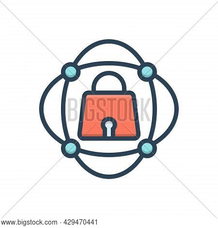 Color Illustration Icon For Security Multicast Cyber Security Networking Management