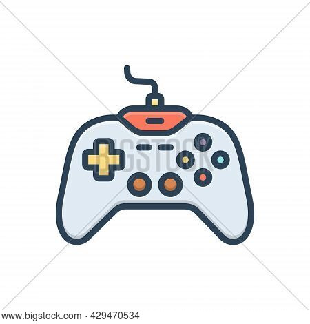 Color Illustration Icon For Controller Gamify Activity Device Joystick Electronic Remote
