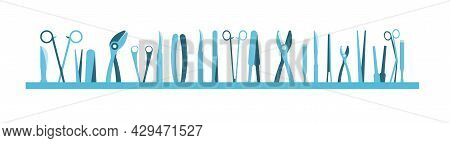 Surgical Instruments. Opera Medicine. Background Illustration. Medicines And Services Of A Cardiolog
