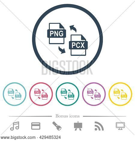 Png Pcx File Conversion Flat Color Icons In Round Outlines. 6 Bonus Icons Included.