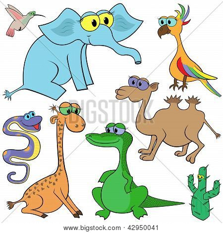 Serie di Cartoon animali illustrazione vettoriale
