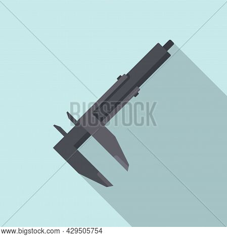 Caliper Instrument Icon Flat Vector. Micrometer Tool. Scale Calliper