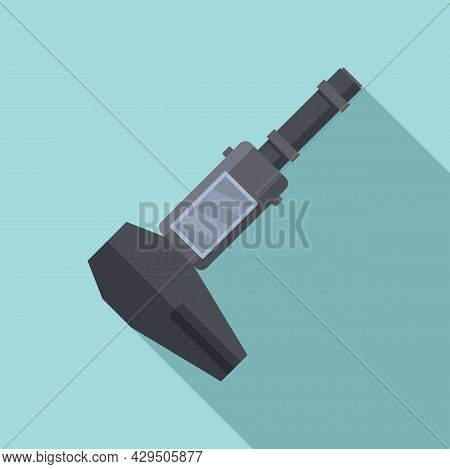 Screen Caliper Icon Flat Vector. Micrometer Tool. Calliper Instrument