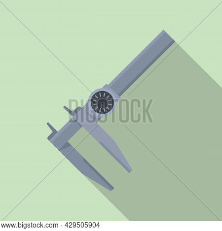 Slide Caliper Icon Flat Vector. Vernier Micrometer. Calliper Tool