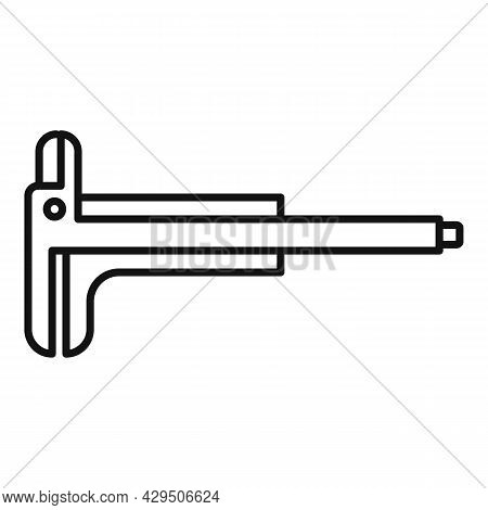 Dial Caliper Icon Outline Vector. Calliper Tool. Micrometer Scale