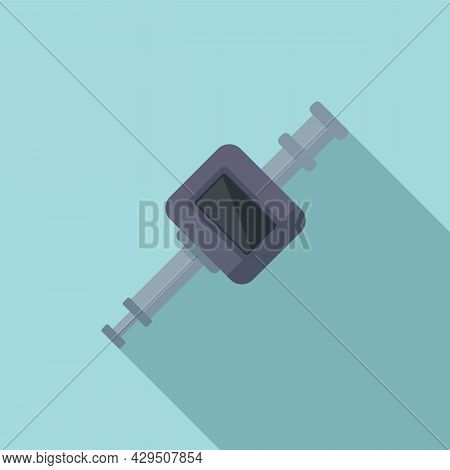 Modern Micrometer Icon Flat Vector. Caliper Scale. Micrometer Precision